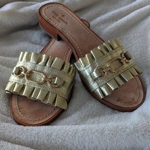 Kate Spade gold slides